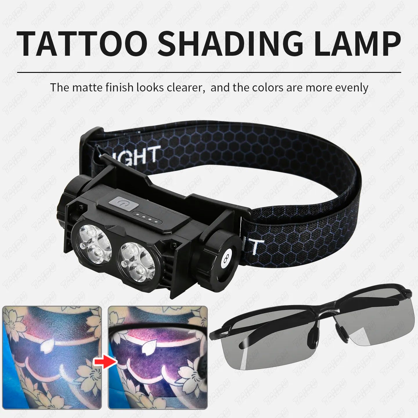Tattoo Headlamp & Anti-Glare Glasses Kit