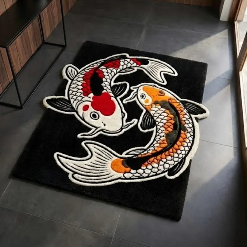 Japanese Koi Fish Tattoo Rug | Handmade