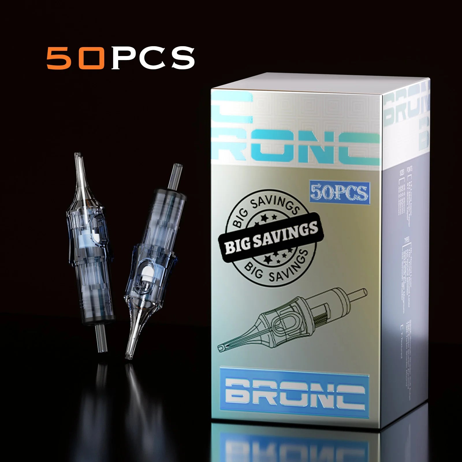 BRONC Tattoo Cartridge Needles – Round Liners (50PCS)
