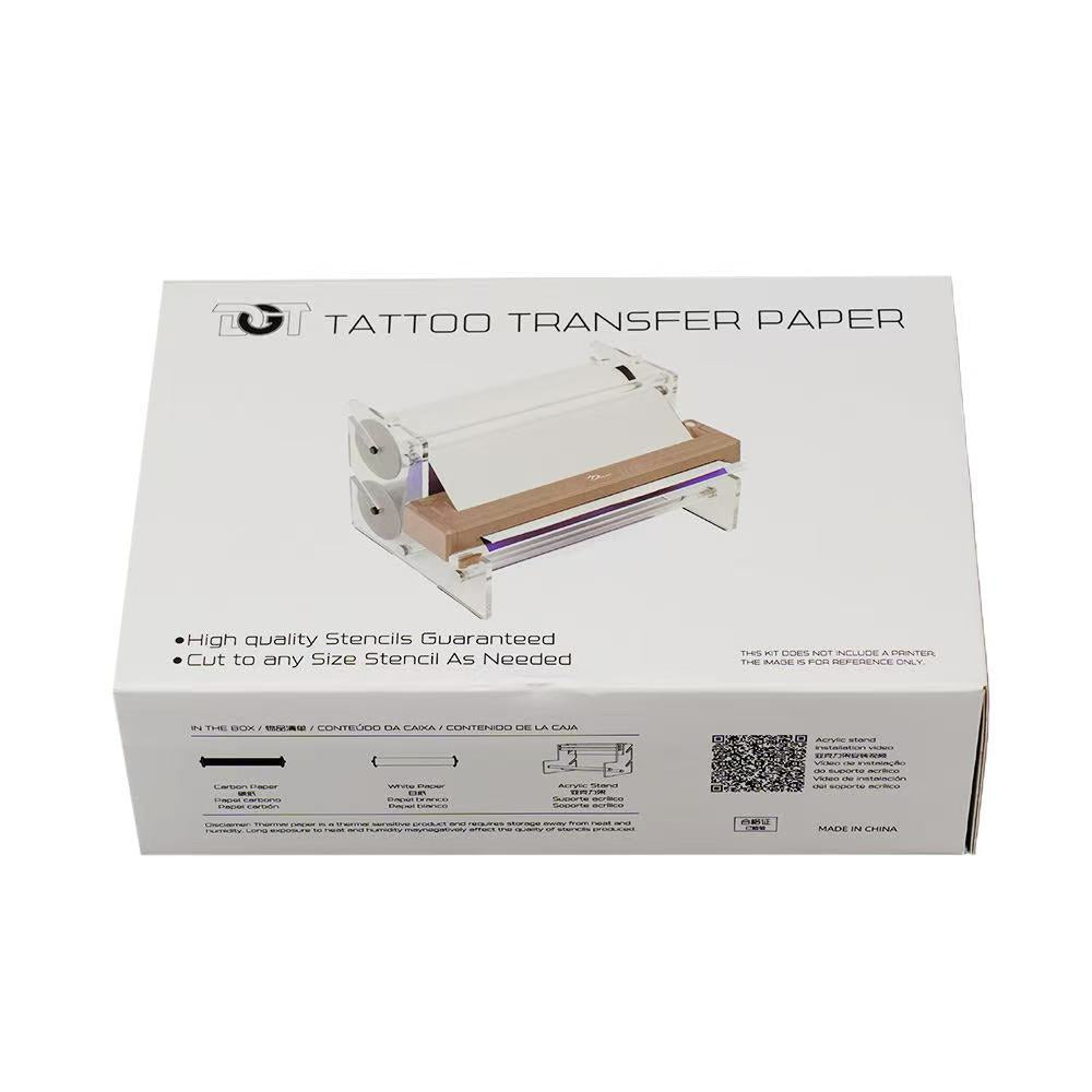 GOSTELAW tattoo transfer paper stencil set packaging box with product details and features