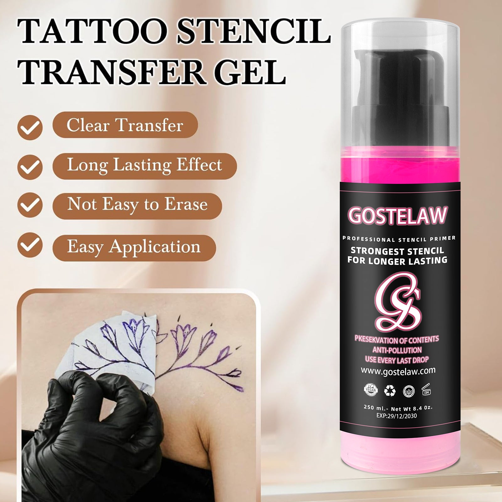 tattoo stencil transfer gel long lasting clear transfer not easy to erase easy application