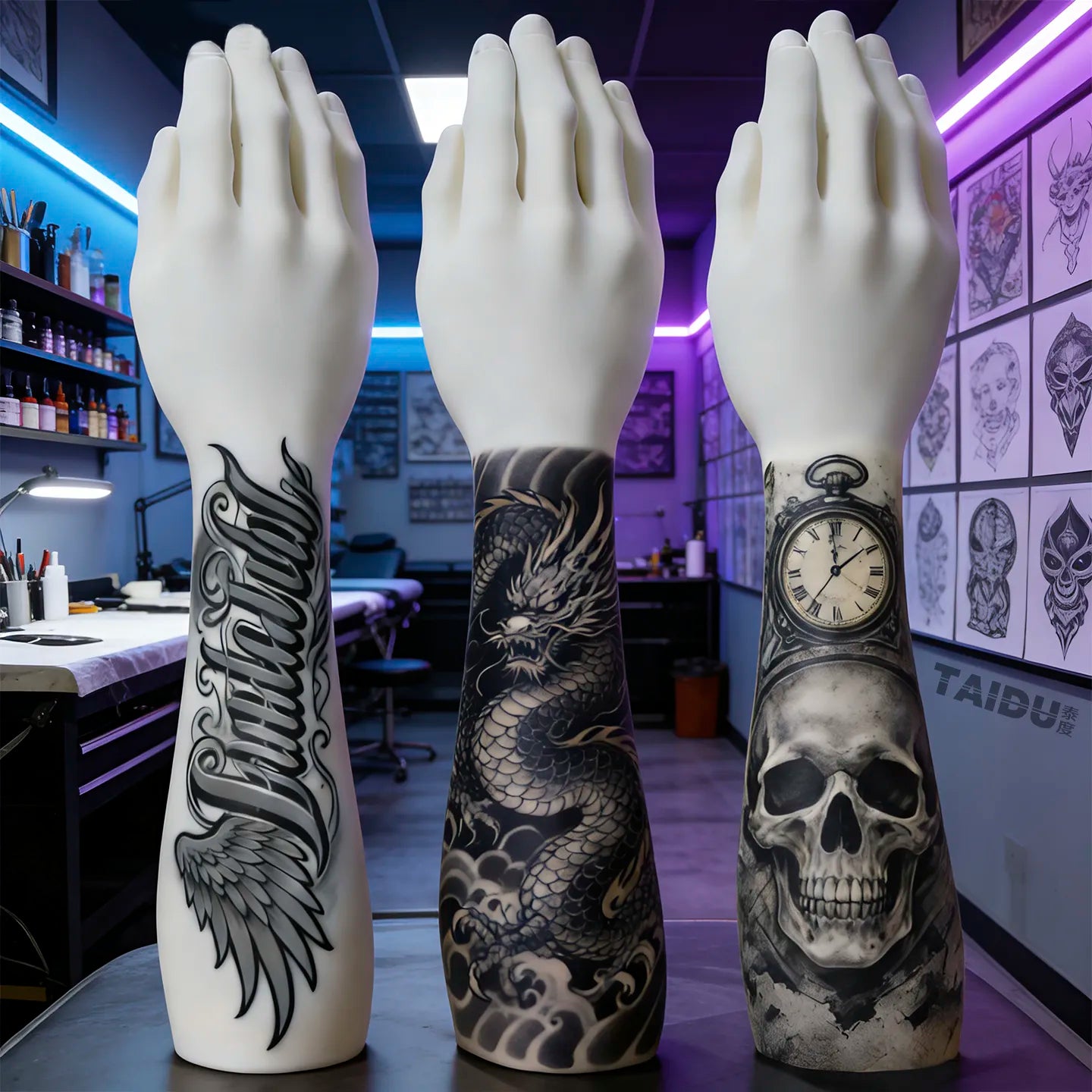 High-Quality Tattoo Practice Silicone Forearm with Hand