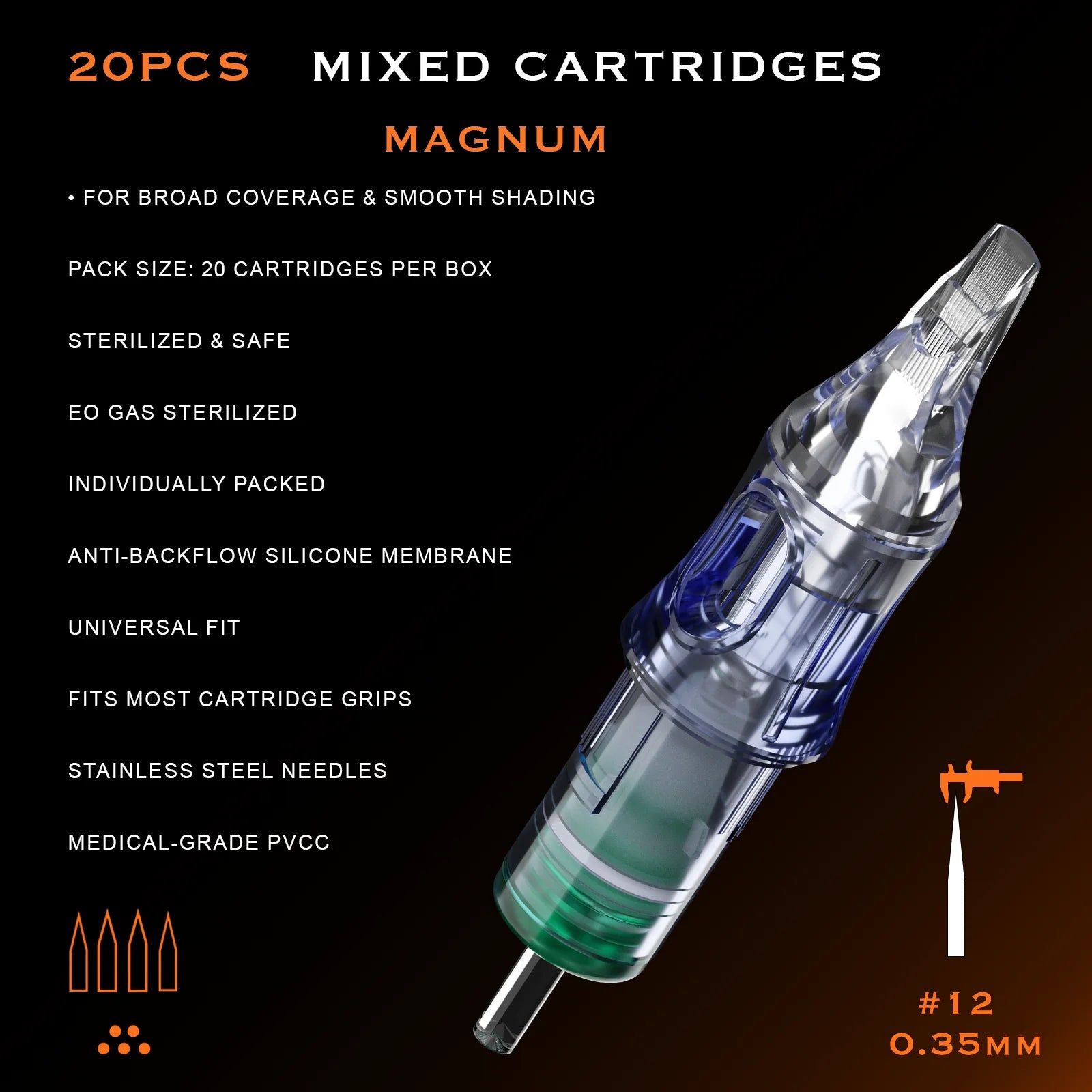 BRONC Tattoo Needle Cartridges – Magnums (20PCS)