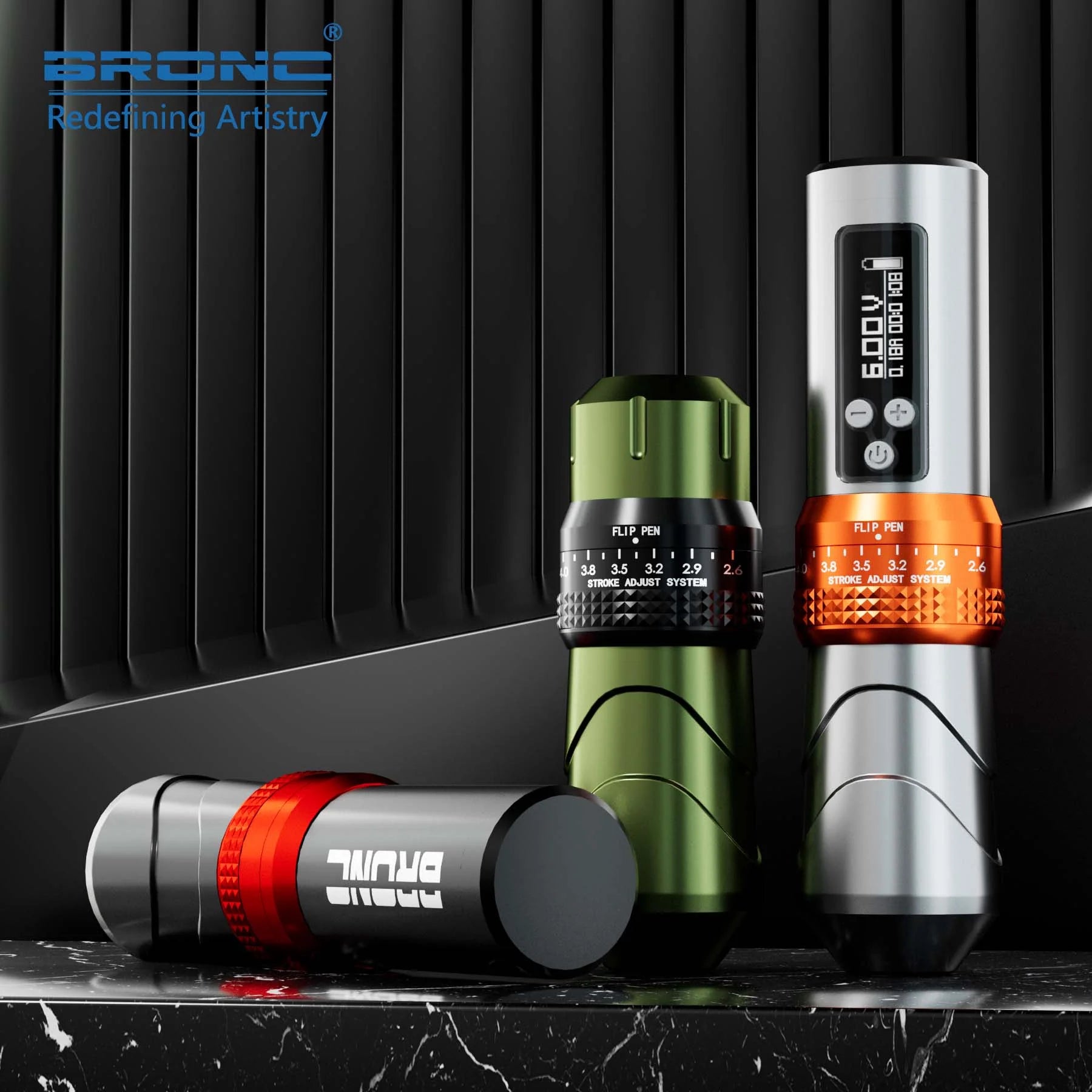 Bronc X1 Adjustable Wireless Tattoo Pen – Professional Tattoo Machine