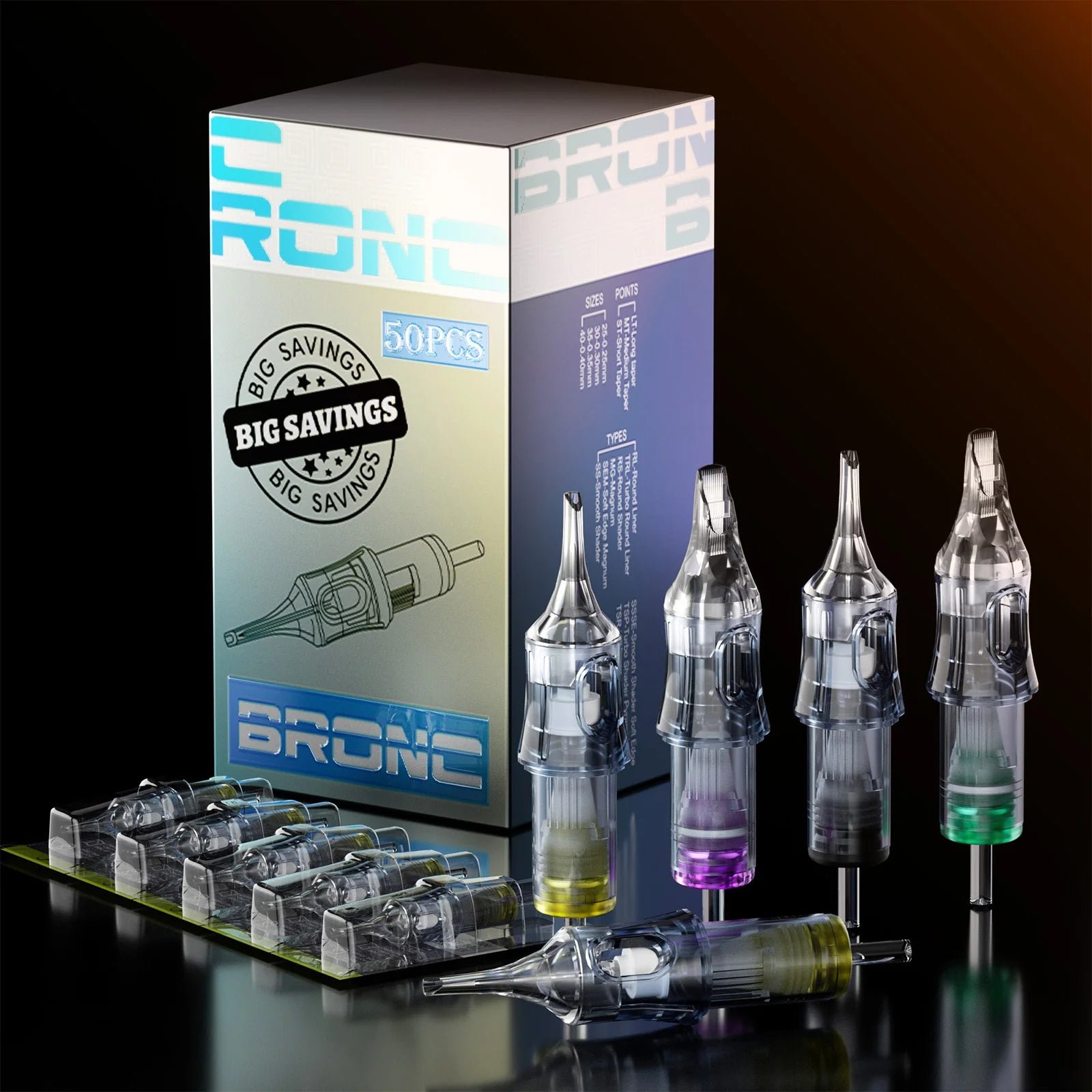 BRONC Tattoo Cartridge Needles Magnum Mix (50PCS)