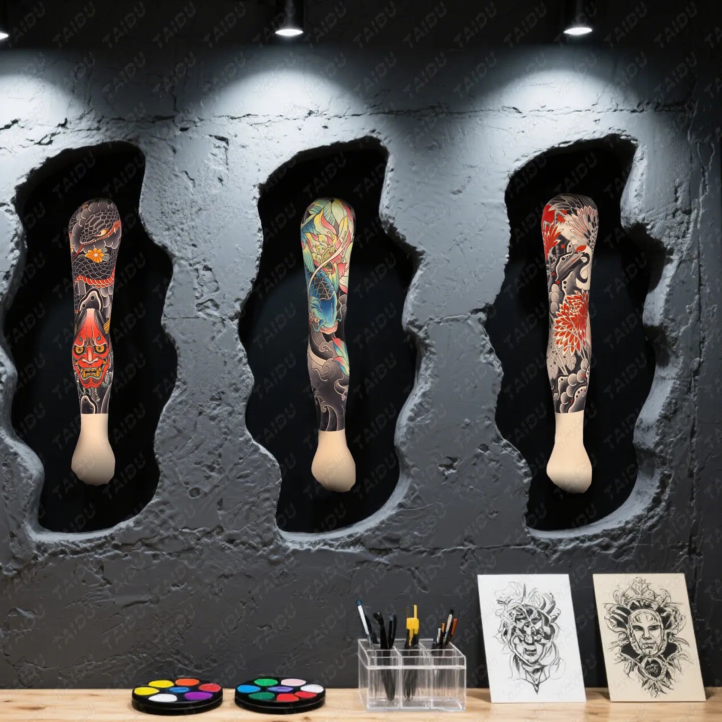 Silicone arm tattoo, suitable for practice and display