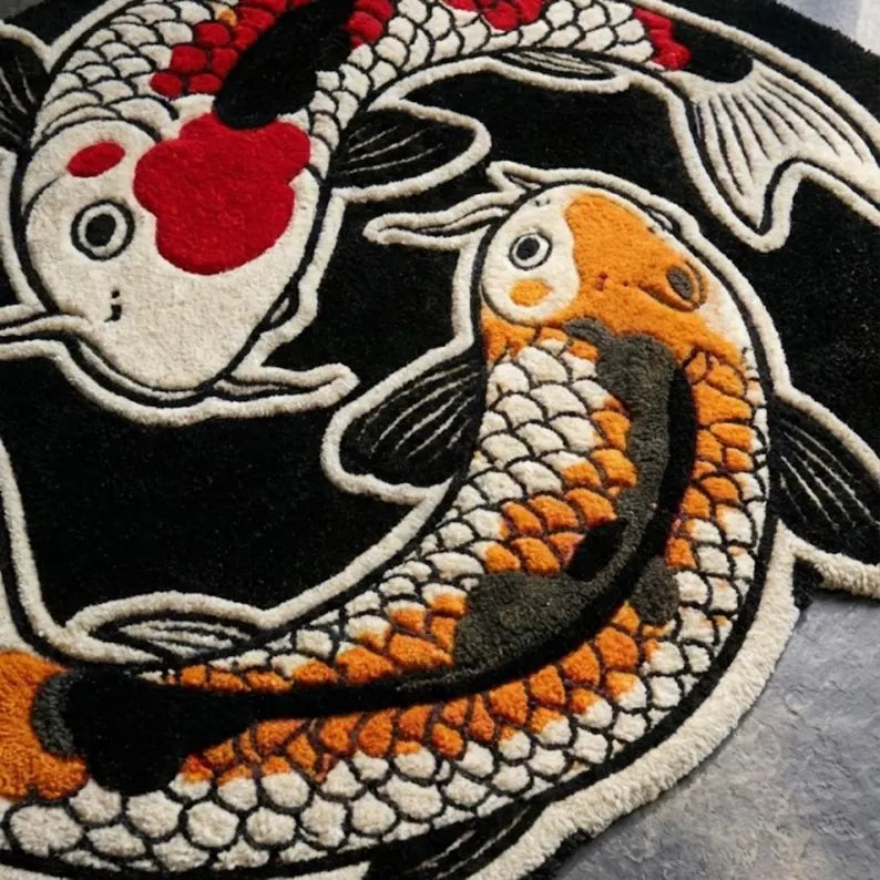 Japanese Koi Fish Tattoo Rug | Handmade