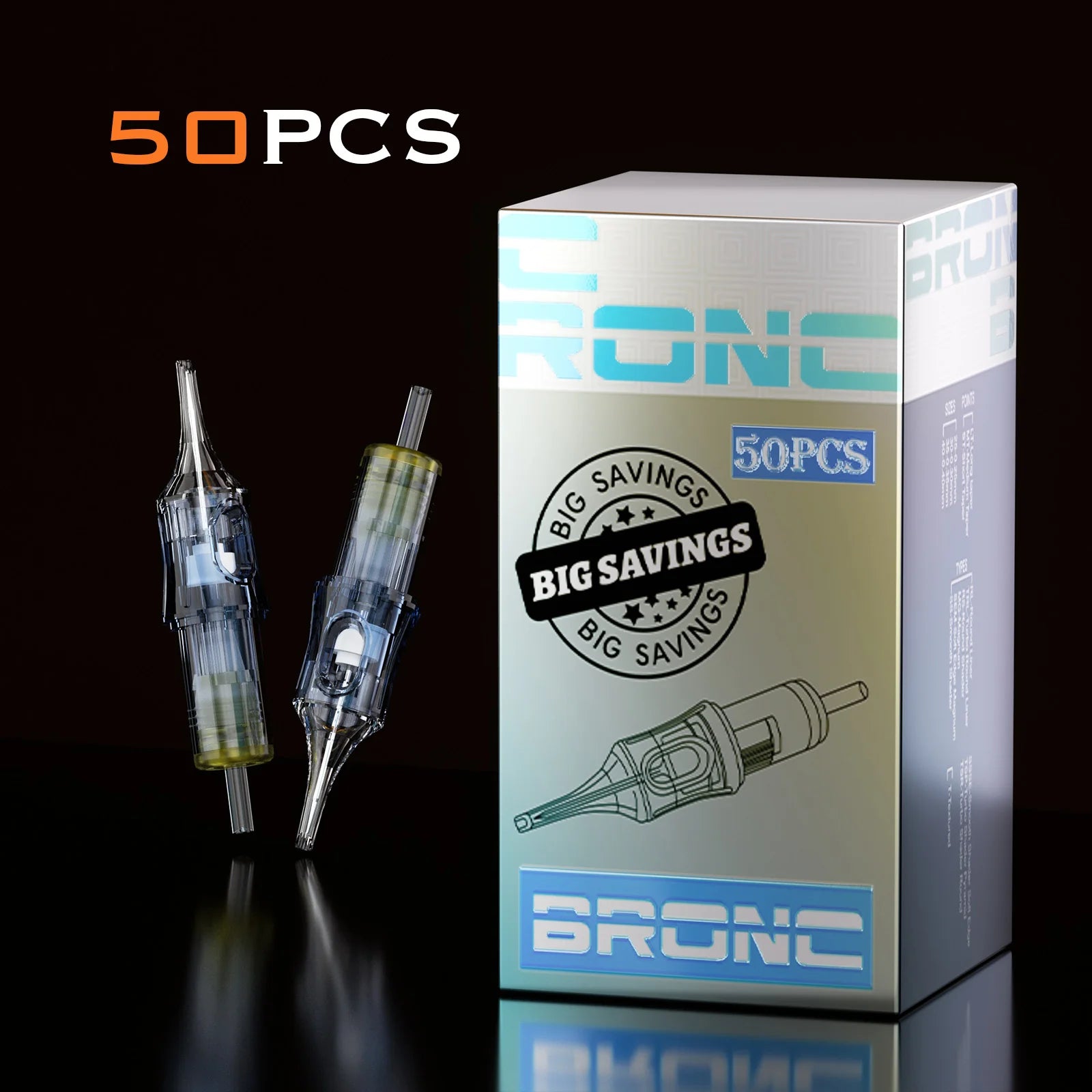 BRONC Tattoo Cartridge Needles – Round Shaders (50PCS)