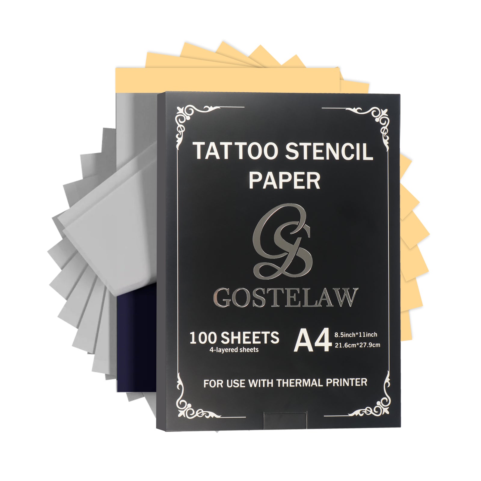 tattoo transfer paper sheets layered blue carbon stencil paper for precise tattoo outlines